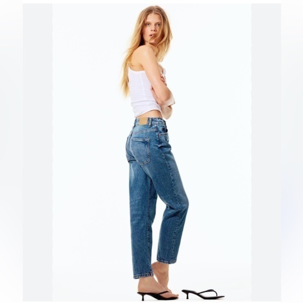 Zara Highrise Slim Fit Blue Ankle Length Cotton Jeans Size 4
